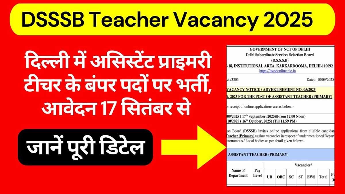 DSSSB Teacher Vacancy 2025
