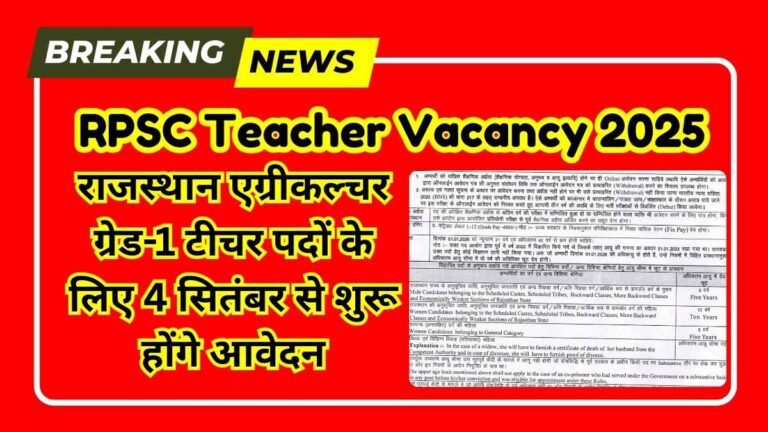 RPSC Teacher Vacancy 2025