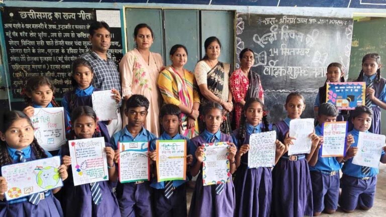 हिंदी दिवस श्रीराम पाठशाला महासमुन्द