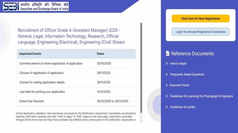 SEBI Assistant Manager Recruitment 2025