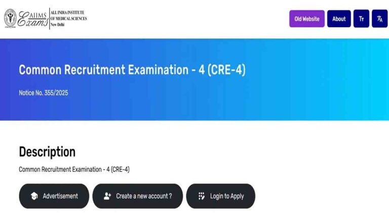 AIIMS CRE 4 Recruitment 2025