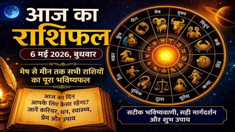 Aaj Ka Rashifal 6 May 2026 in Hindi: मेष से मीन तक सभी राशियों के लिए कैसा रहेगा बुधवार का दिन