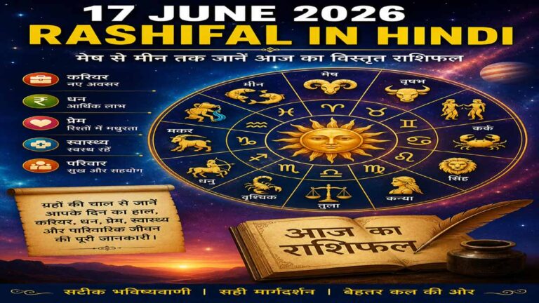 17 June 2026 Rashifal in Hindi: मेष से मीन तक जानें आज का दैनिक राशिफल, किस राशि पर रहेगी भाग्य की विशेष कृपा 1 17 June 2026 Rashifal in Hindi: मेष से मीन तक जानें आज का दैनिक राशिफल, किस राशि पर रहेगी भाग्य की विशेष कृपा