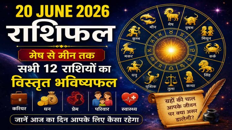 20 June 2026 Rashifal: मेष से मीन तक जानें किस राशि की चमकेगी किस्मत, किसे मिलेगा धन लाभ और सफलता