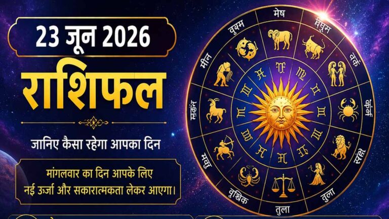 23 जून 2026 राशिफल: मेष से मीन तक सभी राशियों का दैनिक राशिफल, करियर, धन और प्रेम भविष्यफल 1 23 जून 2026 राशिफल: मेष से मीन तक सभी राशियों का दैनिक राशिफल, करियर, धन और प्रेम भविष्यफल