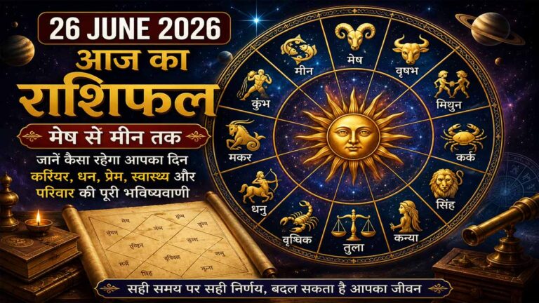 26 June 2026 Rashifal in Hindi: मेष से मीन तक सभी राशियों का दैनिक राशिफल, जानें कैसा रहेगा आपका दिन
