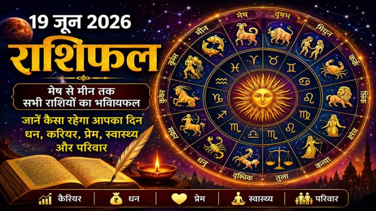 Aaj Ka Rashifal 19 June 2026: आज इन राशियों पर रहेगी विशेष कृपा, पढ़ें पूरा राशिफल 1 Aaj Ka Rashifal 19 June 2026: आज इन राशियों पर रहेगी विशेष कृपा, पढ़ें पूरा राशिफल