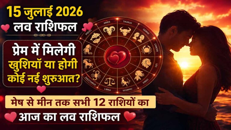 15 July 2026 Love Rashifal in Hindi: सभी 12 राशियों के लिए प्यार, रोमांस और वैवाहिक जीवन की भविष्यवाणी 1 15 July 2026 Love Rashifal in Hindi: सभी 12 राशियों के लिए प्यार, रोमांस और वैवाहिक जीवन की भविष्यवाणी