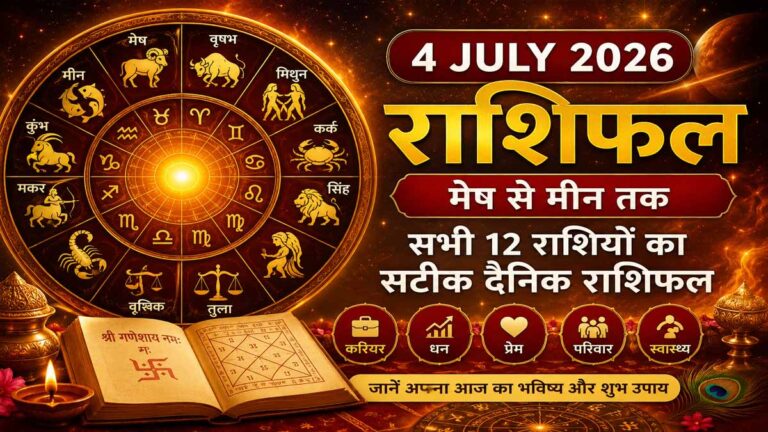 4 जुलाई 2026 राशिफल: जानें आज किस राशि की चमकेगी किस्मत, किसे रहना होगा सतर्क