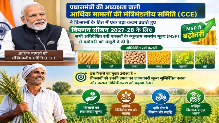 केंद्रीय मंत्रिमंडल का बड़ा फैसला: विपणन सीजन 2027-28 के लिए रबी फसलों की MSP में बढ़ोतरी को दी मंजूरी